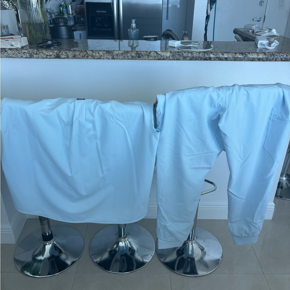 Figs Light Blue Sweatshirt and Pants Set